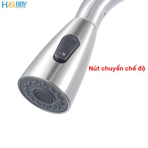 Vòi rửa chén nóng lạnh inox 304 đầu xả dây rút Hobby home decor VDR11