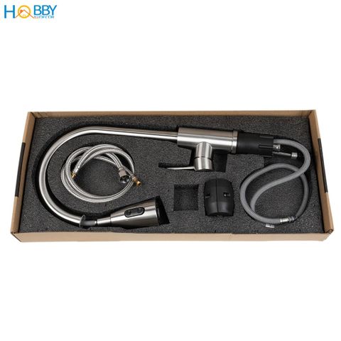 Vòi rửa chén nóng lạnh inox 304 đầu xả dây rút Hobby home decor VDR11