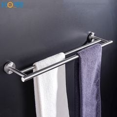 Giá treo khăn tắm quần áo có 2 thanh inox 304 Hobby Home Decor 2TT60