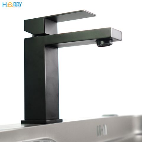 Vòi rửa mặt lavabo nóng lạnh inox 304 sơn đen Hobby Home Decor VRM5D
