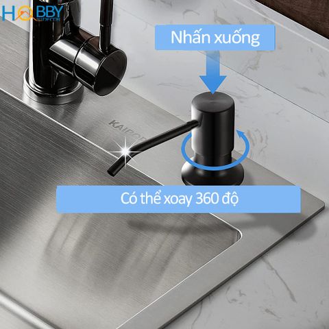 Vòi bơm hút nước rửa chén đầu inox 304 sơn đen HOBBY Home Decor NRC4