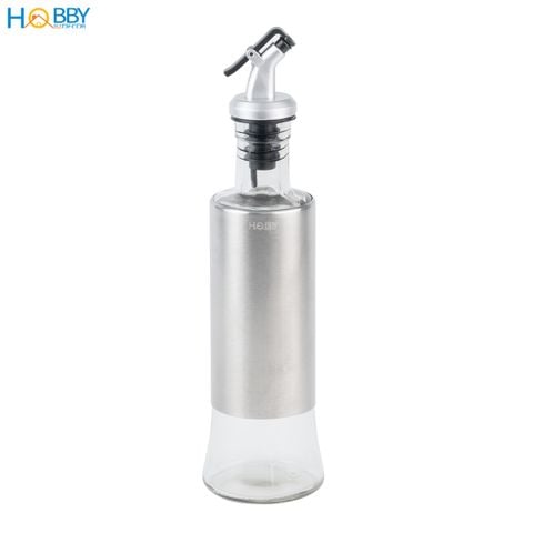 Bình rót dầu ăn thủy tinh viền inox 304 Hobby home decor BDN350 dung tích 350ml