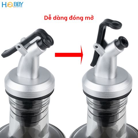 Chai đựng dầu ăn 350ml thủy tinh bọc inox 304 Hobby home decor BDN350