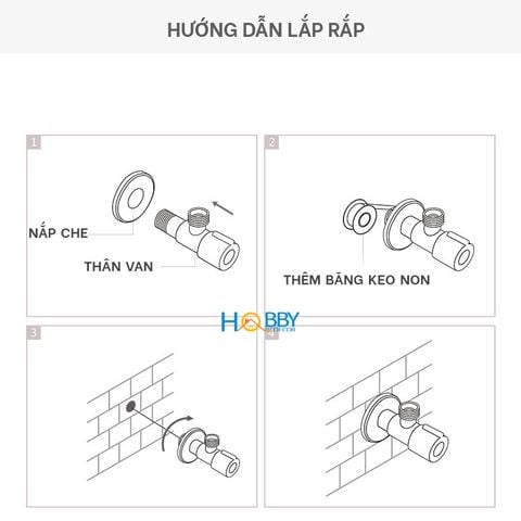 Combo 2 van nóng lạnh xanh đỏ cho sen vòi inox 304 Hobby home decor CNTXD