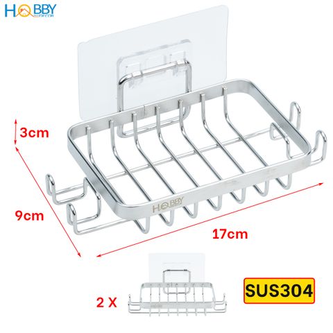 Bộ 5 kệ để đồ phòng tắm đa năng dán tường Hobby home decor K5MT inox 304