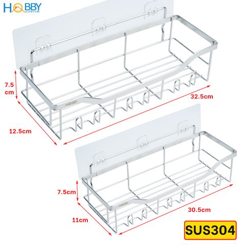 Bộ 5 kệ để đồ phòng tắm đa năng dán tường Hobby home decor K5MT inox 304