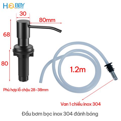 Vòi bơm hút nước rửa chén đầu inox 304 sơn đen HOBBY Home Decor NRC4