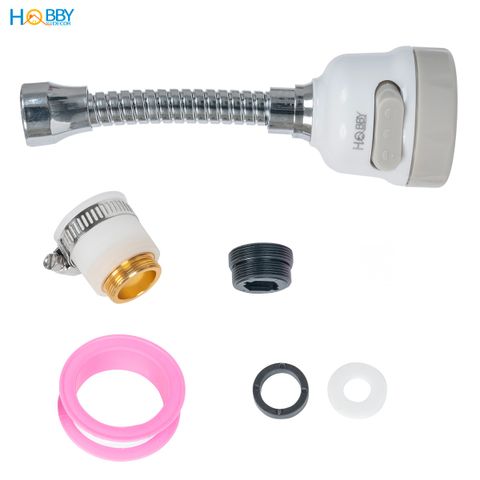 Bộ đầu nối vòi rửa bát tăng áp nối dài thân mềm 3 chế độ phun Hobby Home Decor VSTADAY kèm đầu chuyển ren