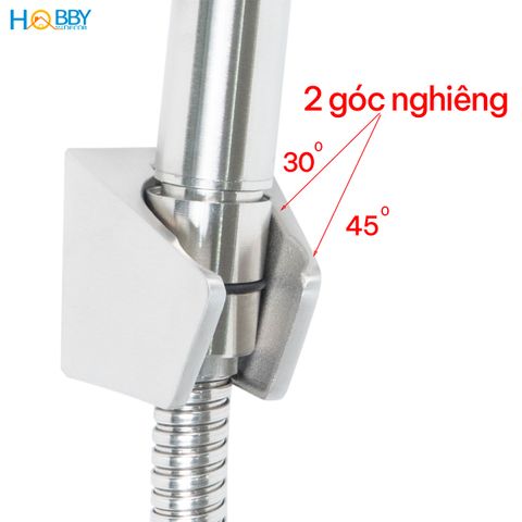 Vòi hoa sen tăng áp tay cầm có dây sen giá treo Hobby Home Decor BST2