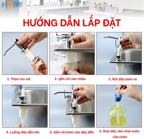 Vòi bơm hút nước rửa chén đầu inox 304 sơn đen HOBBY Home Decor NRC4