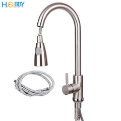 Vòi rửa chén dây rút nóng lạnh 2 chế độ inox 304 Hobby Home Decor VDR1