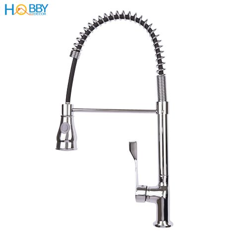 Bộ vòi rửa chén nóng lạnh HOBBY Home Decor RCD mạ chrome bóng ruột đồng cao cấp  - kèm 2 dây nóng lạnh 60cm