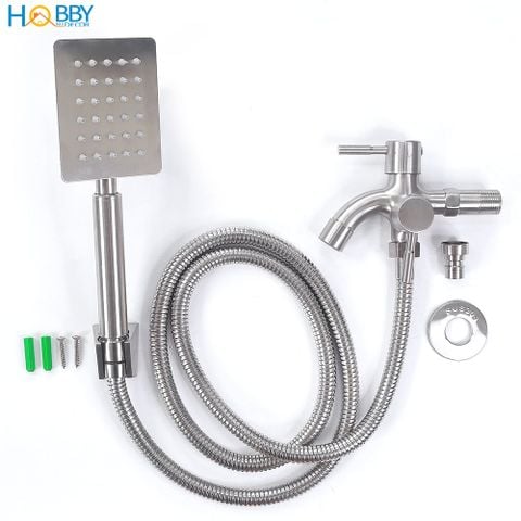 Bộ vòi sen tắm có củ sen lạnh dây sen inox 304 Hobby home decor CST1