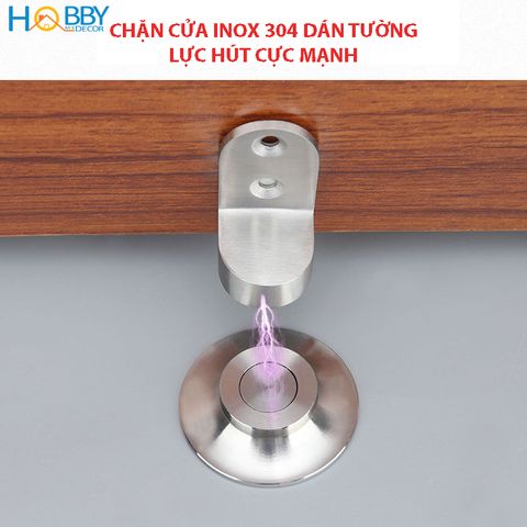Bộ chặn cửa chống va đập nam châm hít dán sàn inox 304 Hobby Home Decor CC5