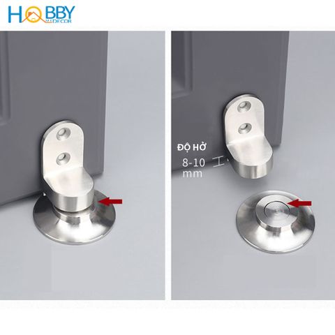 Bộ chặn cửa chống va đập nam châm hít dán sàn inox 304 Hobby Home Decor CC5