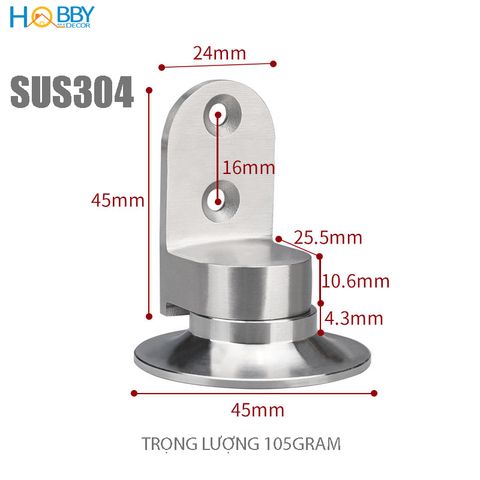 Bộ chặn cửa chống va đập nam châm hít dán sàn inox 304 Hobby Home Decor CC5