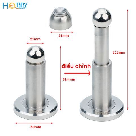 Bộ chặn cửa nam châm inox 304 điều chỉnh cao độ Hobby home decor CC11