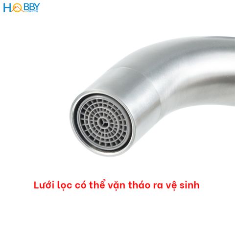 Vòi chậu lavabo nóng lạnh gắn bàn đá inox 304 mờ Hobby home decor VRM7