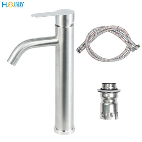 Vòi chậu lavabo nóng lạnh gắn bàn đá inox 304 mờ Hobby home decor VRM7