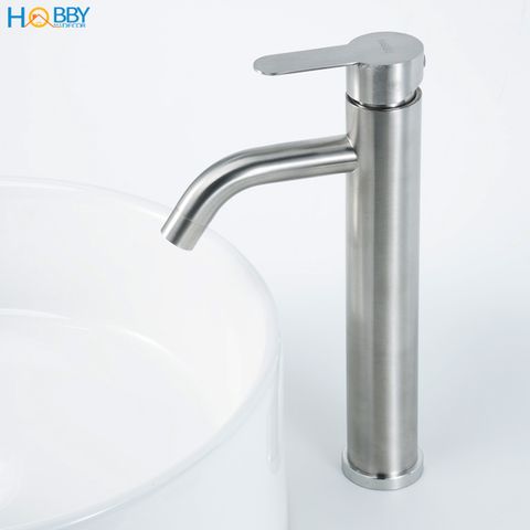 Vòi chậu lavabo nóng lạnh gắn bàn đá inox 304 Hobby home decor VRM7 có 2 dây cấp