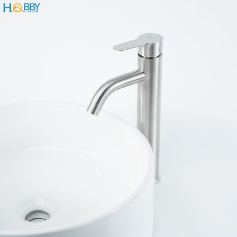 Vòi chậu lavabo nóng lạnh gắn bàn đá inox 304 mờ Hobby home decor VRM7