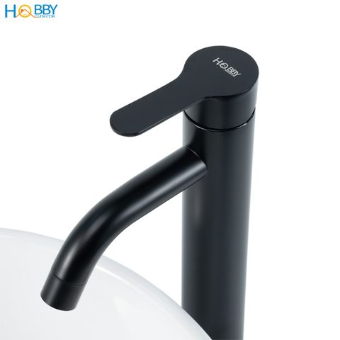 Vòi rửa mặt nóng lạnh mẫu cao inox 304 sơn đen Hobby home decor VRM8
