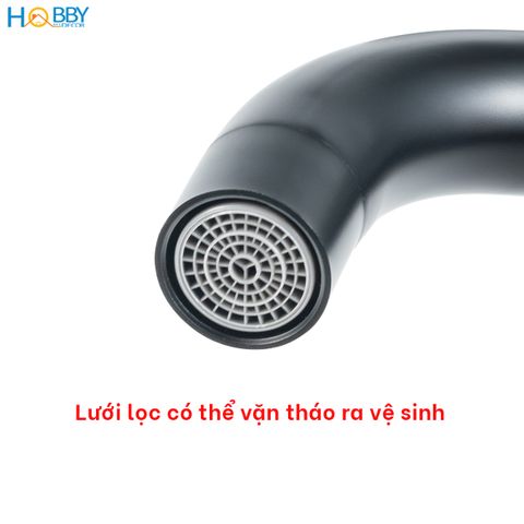 Vòi rửa mặt nóng lạnh mẫu cao inox 304 sơn đen Hobby home decor VRM8