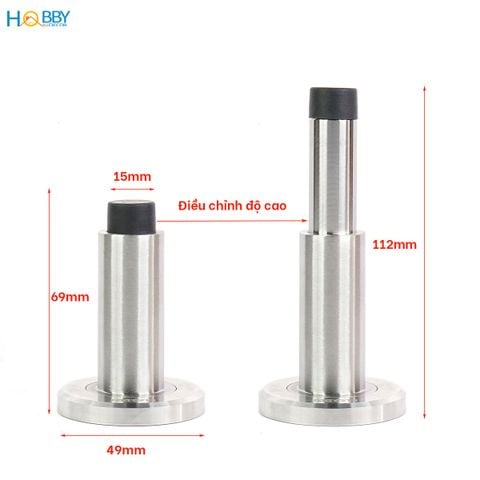 Chốt chặn cửa chống va đập chỉnh cao độ inox 304 Hobby Home Decor CC9