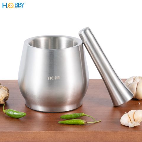 Chày cối inox 304 hình bầu giảm ồn Hobby home decor CI1