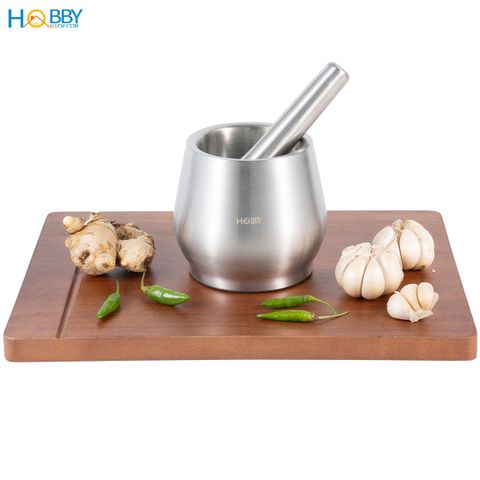 Chày cối inox 304 hình bầu giảm ồn Hobby home decor CI1