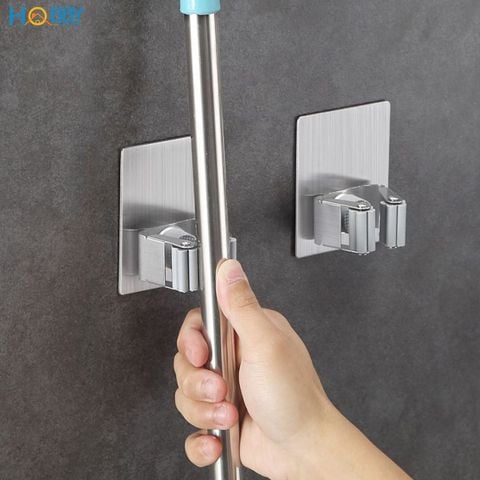 Combo 2 móc treo cán chổi dán tường inox 304 Hobby home decor CV2
