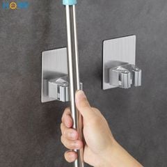 Combo 2 móc treo cán chổi dán tường inox 304 Hobby home decor CV2