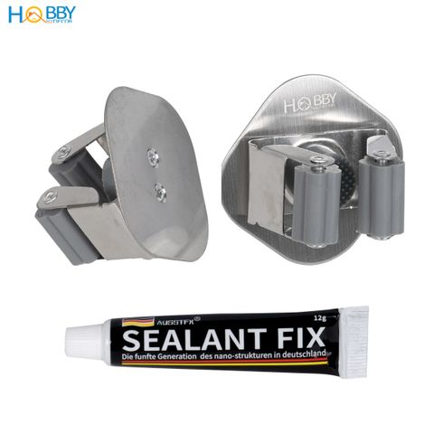 Combo 2 móc treo cán chổi dán tường inox 304 Hobby home decor CV3