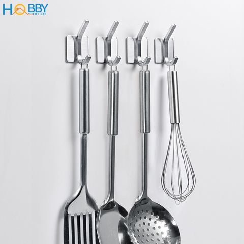 Bộ 4 móc treo đồ dán tường chịu lực cao loại lớn Hobby Home Decor V137