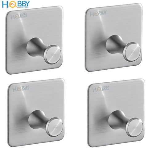 Combo 4 móc treo đồ dán tường inox 304 Hobby Home Decor V28-4 sẵn keo