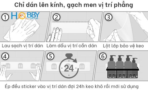 Bộ 5 kệ đựng xà phòng bàn chải đa năng dán tường Hobby home decor KM5D