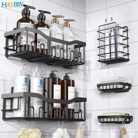 Bộ 5 kệ đựng xà phòng bàn chải đa năng dán tường Hobby home decor KM5D