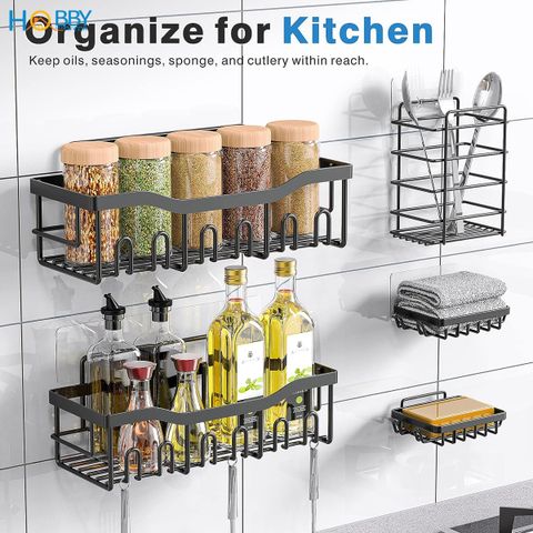 Bộ 5 kệ đựng xà phòng bàn chải đa năng dán tường Hobby home decor KM5D