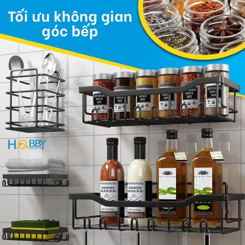 Bộ 5 kệ đựng xà phòng bàn chải đa năng dán tường Hobby home decor KM5D