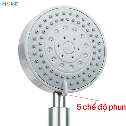 Combo củ sen tay sen tắm lạnh 5 chế độ inox 304 Hobby home decor CST2