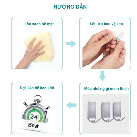 Combo 12 móc treo đồ dán tường inox 304 Hobby Home Decor MTV11512 loại nhỏ