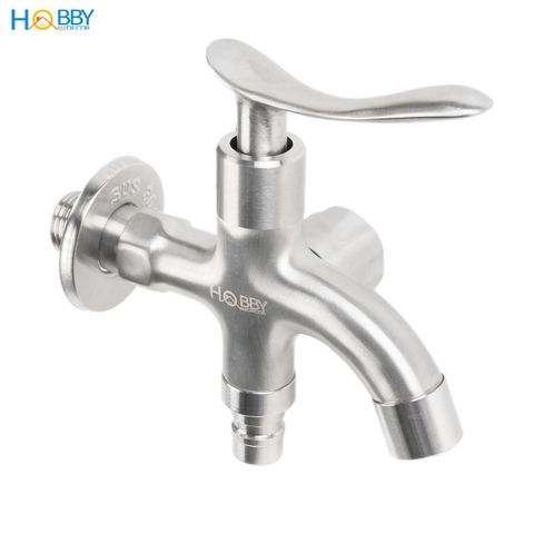 Củ sen lạnh đa năng 2 van xả inox 304 xước ren 21 Hobby home decor CS4
