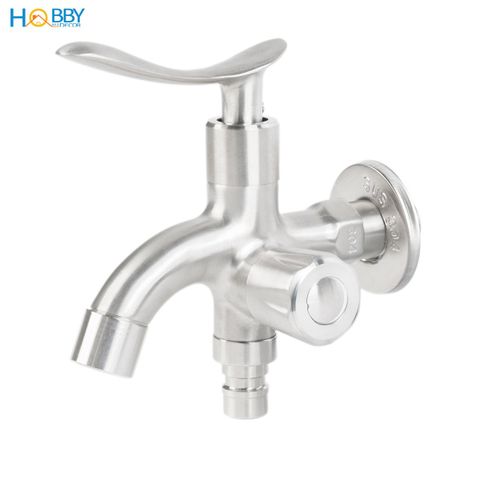 Củ sen lạnh đa năng 2 van xả inox 304 xước ren 21 Hobby home decor CS4