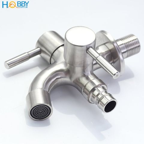 Vòi củ sen lạnh đa năng 2 đầu xả Inox 304 Hobby home decor CS1
