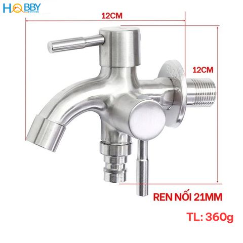 Vòi củ sen lạnh đa năng 2 đầu xả Inox 304 Hobby home decor CS1