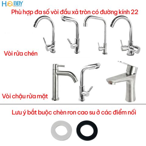 Đầu nối vòi rửa chén tăng áp 3 chế độ phun Hobby home decor VSTA5
