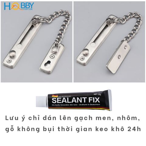 Chốt cửa dây xích an toàn cho phòng ngủ inox 304 HOBBY Home Decor KLC