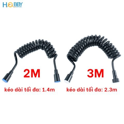 Dây sen lò xo màu đen cho vòi xịt đầu ốc inox 304 Hobby home decor LXD
