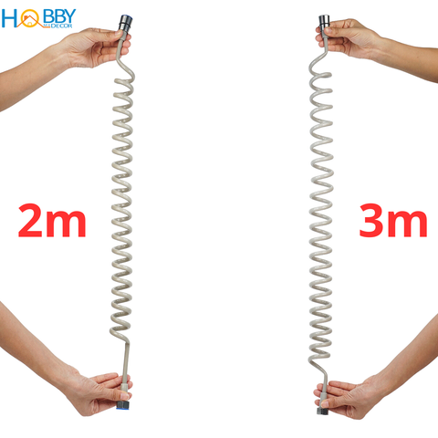 Dây sen lò xo cho vòi xịt toilet co giãn màu xám Hobby Home Decor SLX