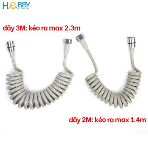 Dây sen lò xo cho vòi xịt toilet co giãn màu xám Hobby Home Decor SLX